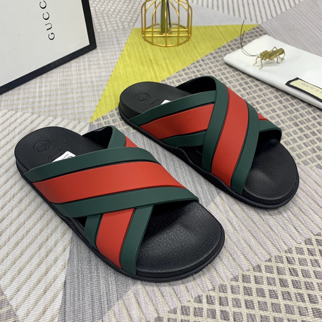Guccii1 slide sandal with web 630326
