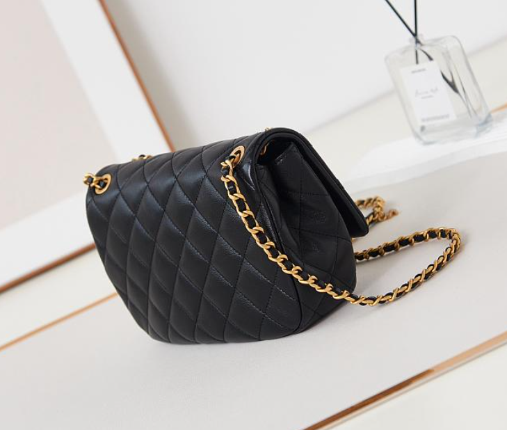 Channe1 SMALL FLAP BAG Lambskin & Gold-Tone Metal-15.5 × 23 × 8.5 cm