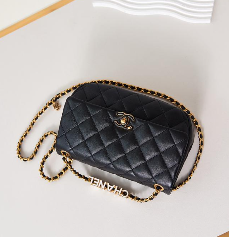 Channe1 SMALL FLAP BAG Lambskin & Gold-Tone Metal-15.5 × 23 × 8.5 cm