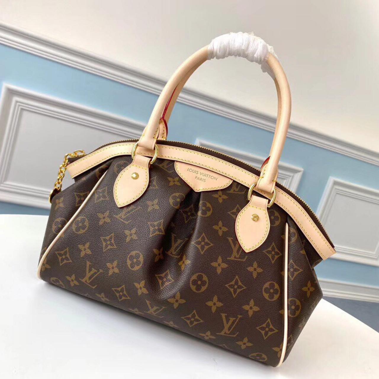 LsVttn Tivoli Tote PM Brown Canvas Monogram 28cm