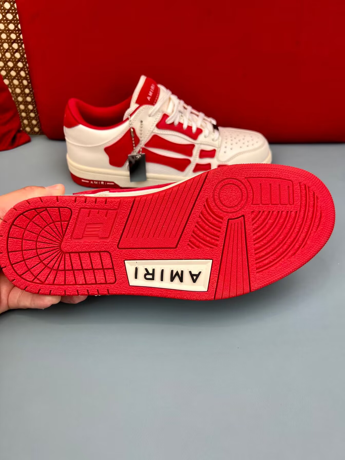 amirii Skel Top Low White Red