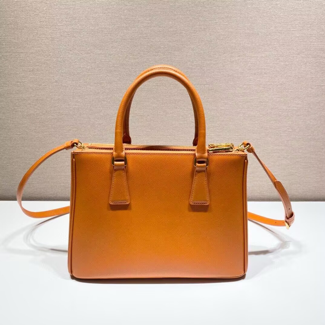 Pradaa Galleria Saffiano Leather Bag in orange