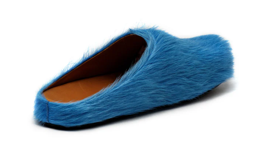 marnii fur slippers blue