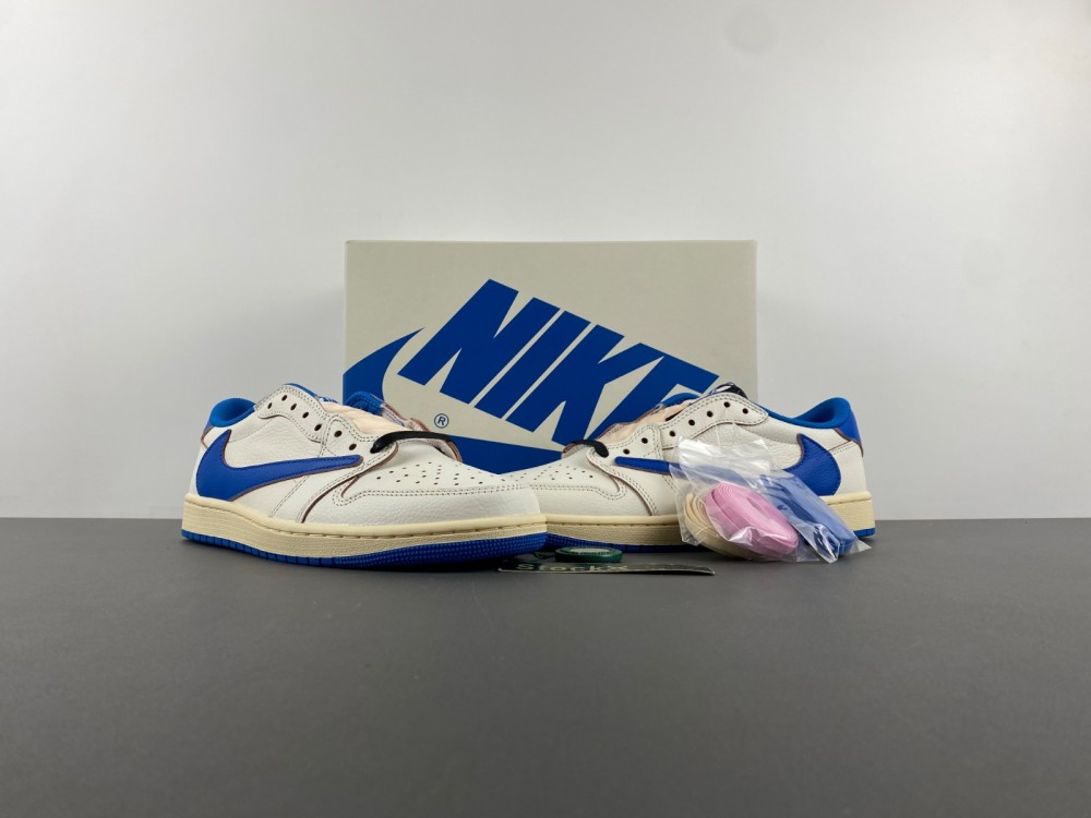 Jordan 1 Retro Low OG SP Fragment x Travis Scott Sail Military Blue DM7866-104