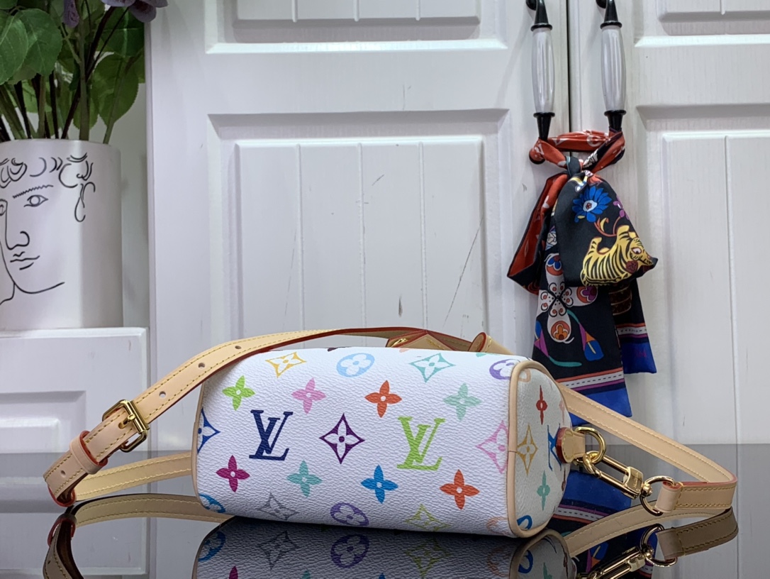 Louis Vuitton x Takashi Murakami Nano Speedy White Multicolored 16x11x9cm