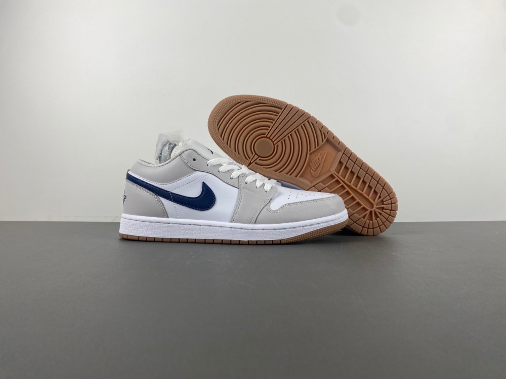 Air Jordan 1 Low White gray dark blue 553558-146