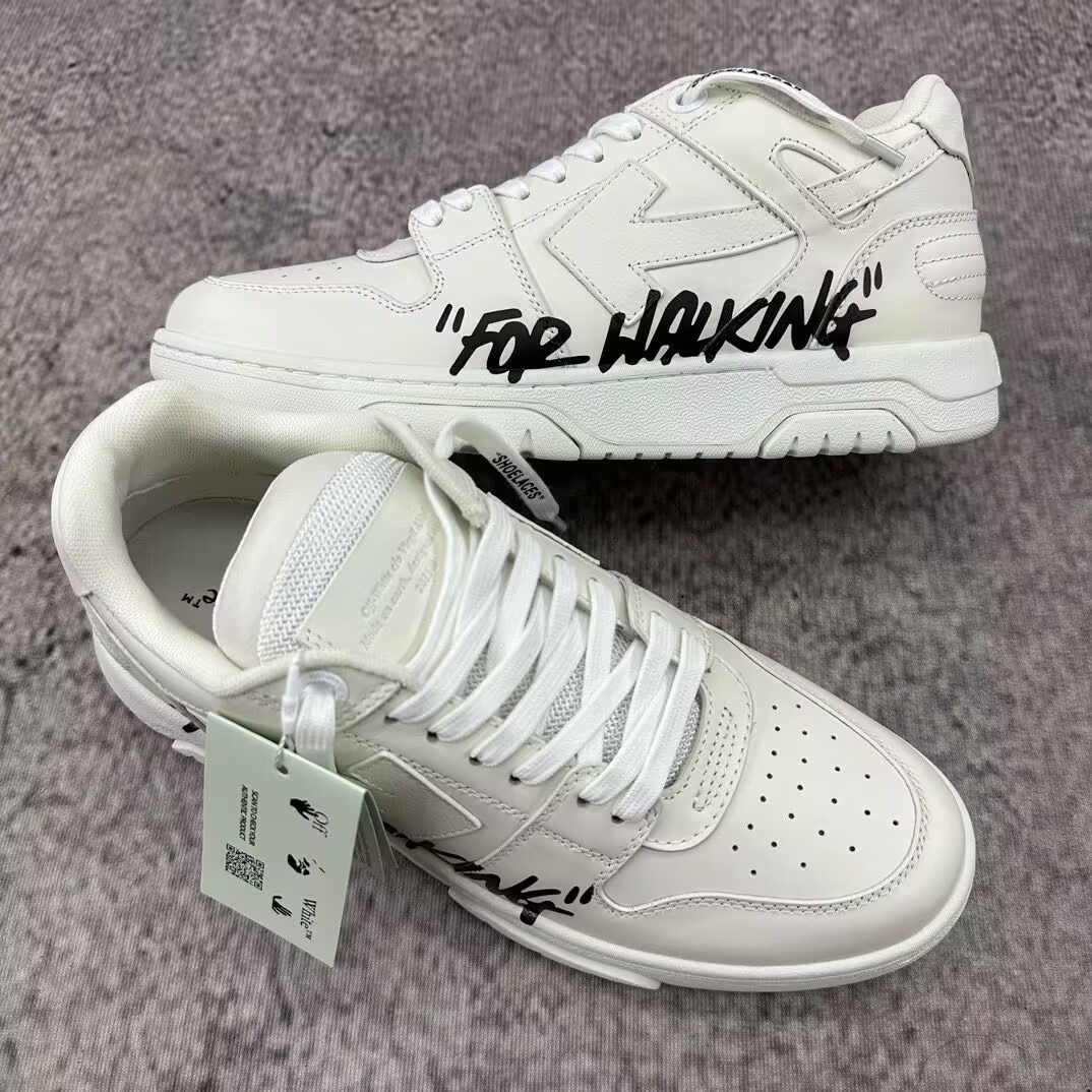 OFF-WHITE Out Of Office OOO Low Tops For Walking White Black
