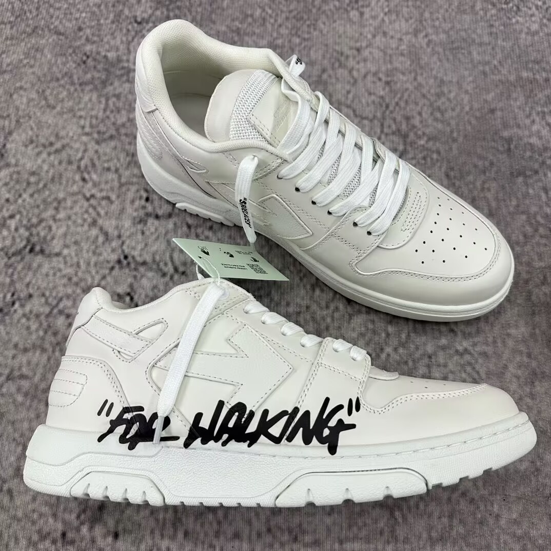 OFF-WHITE Out Of Office OOO Low Tops For Walking White Black