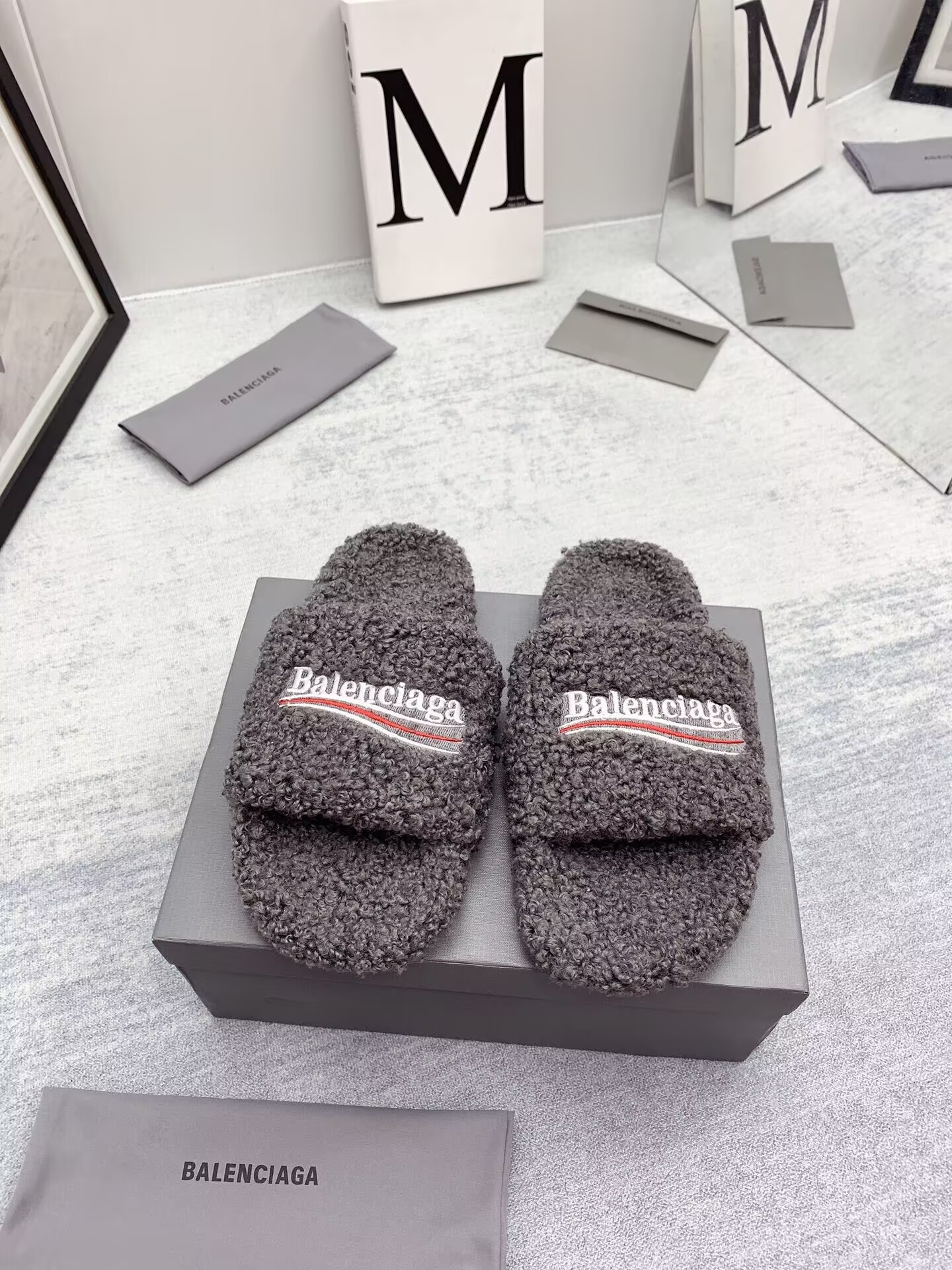 Balenciaga slides Dark Grey