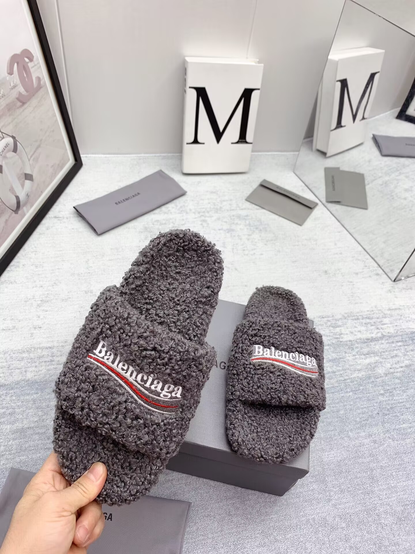 Balenciaga slides Dark Grey