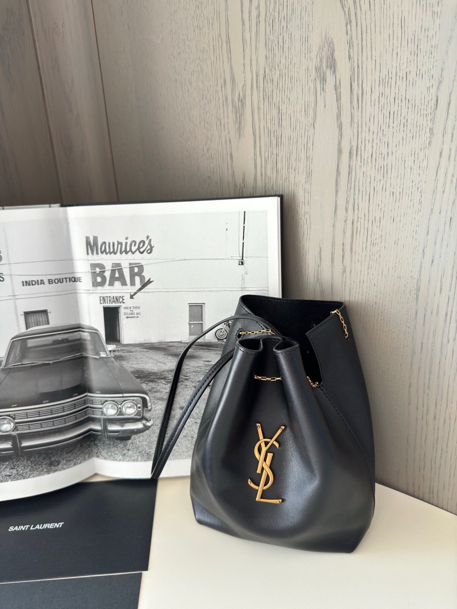 YSL black bag 16*19*6cm