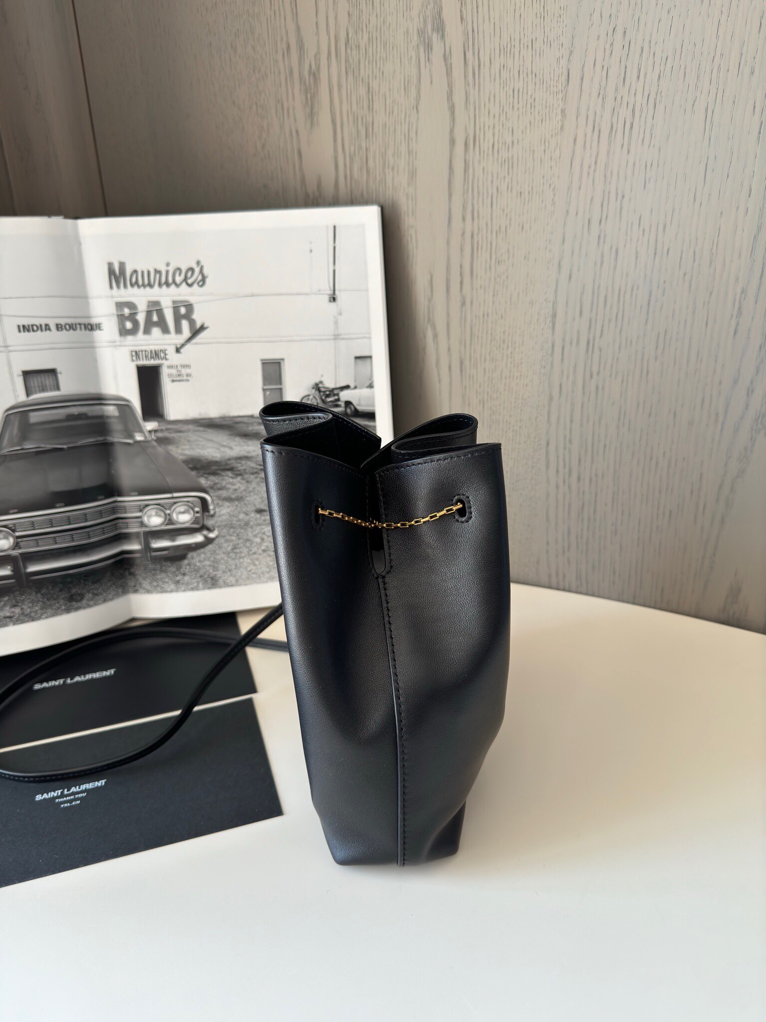 YSL black bag 16*19*6cm