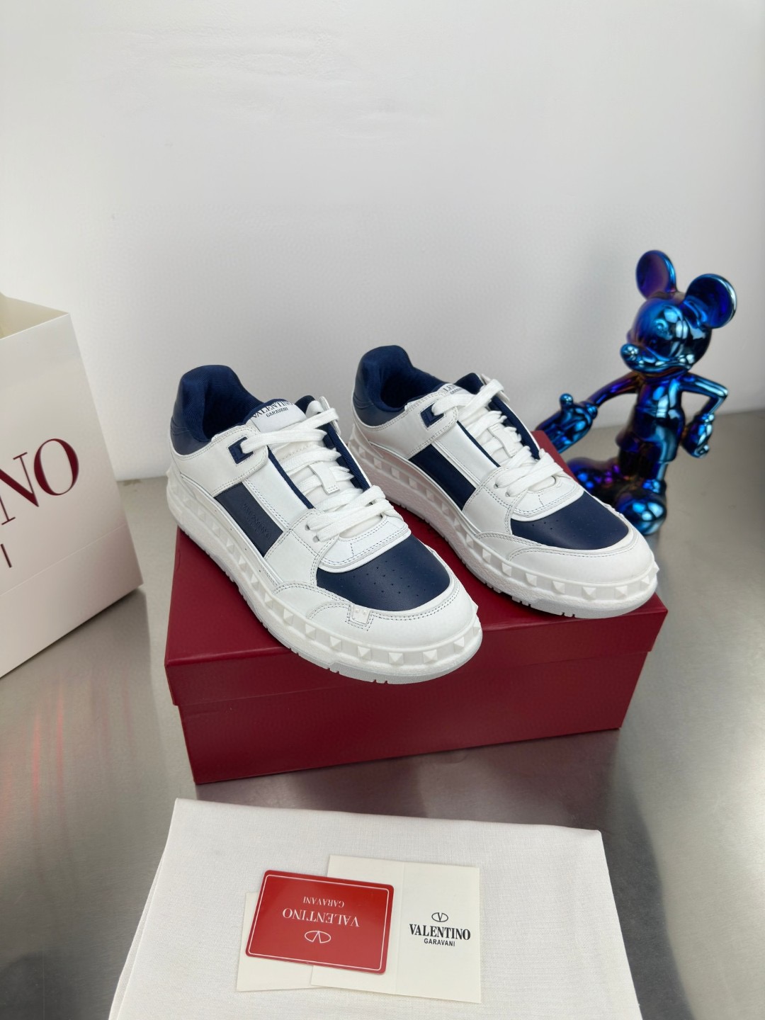 Valentino white blue shoes