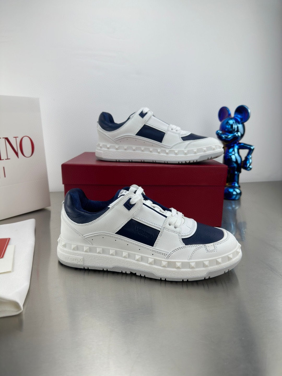 Valentino white blue shoes