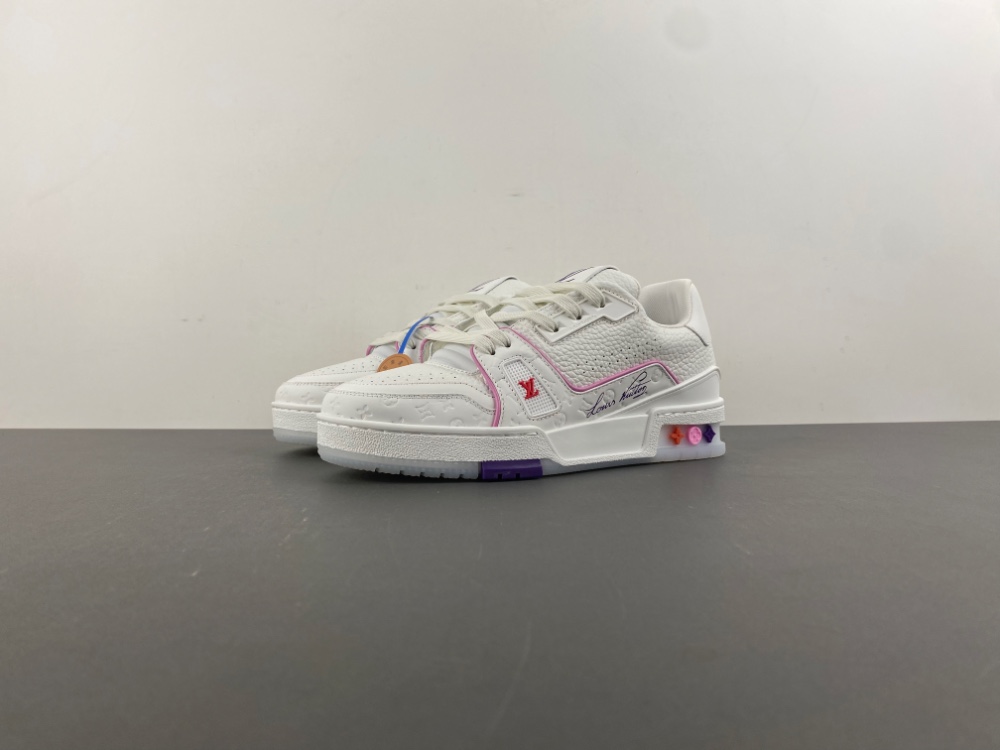 Louis Vuitton LV trainer white and pink