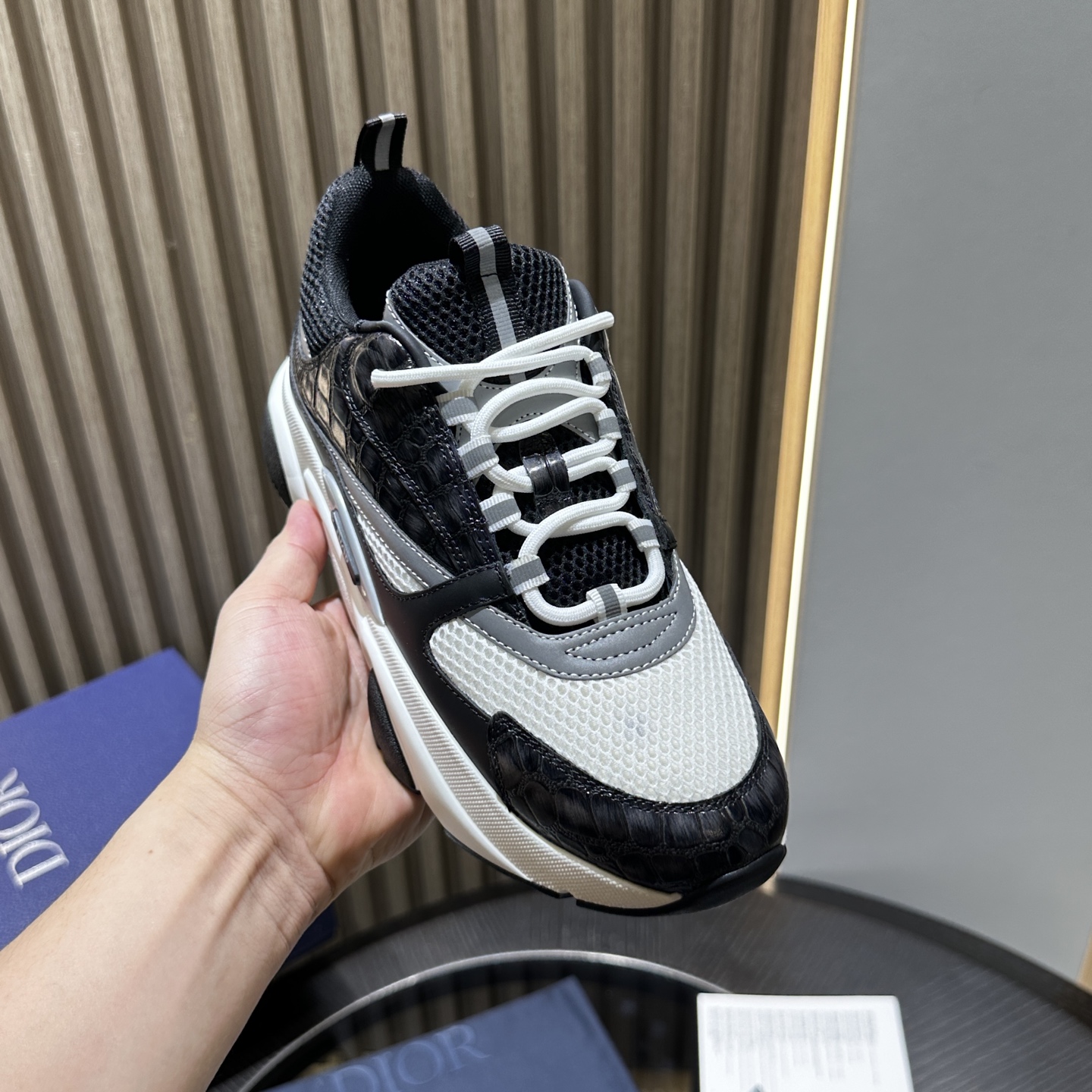 Dioorr B22 sneaker black white