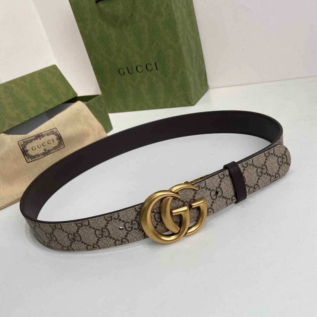 Gucci GG Marmont reversible belt 659416 brown leather