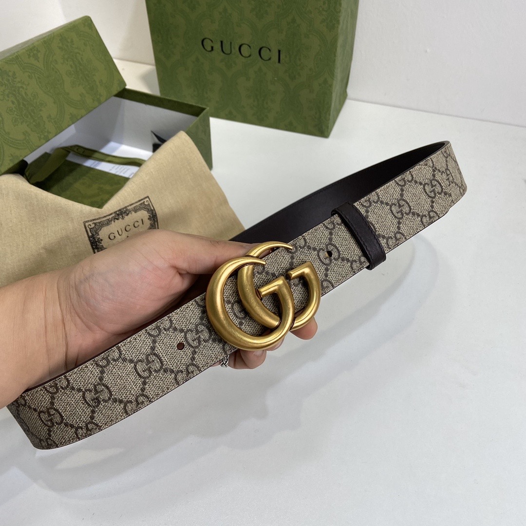 Gucci GG Marmont reversible belt 659416 brown leather