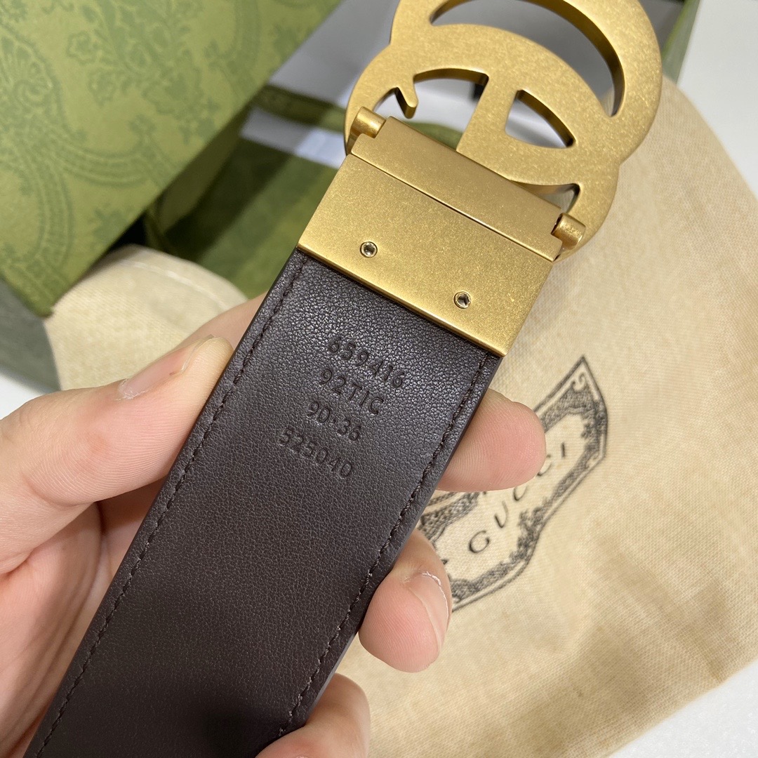 Gucci GG Marmont reversible belt 659416 brown leather