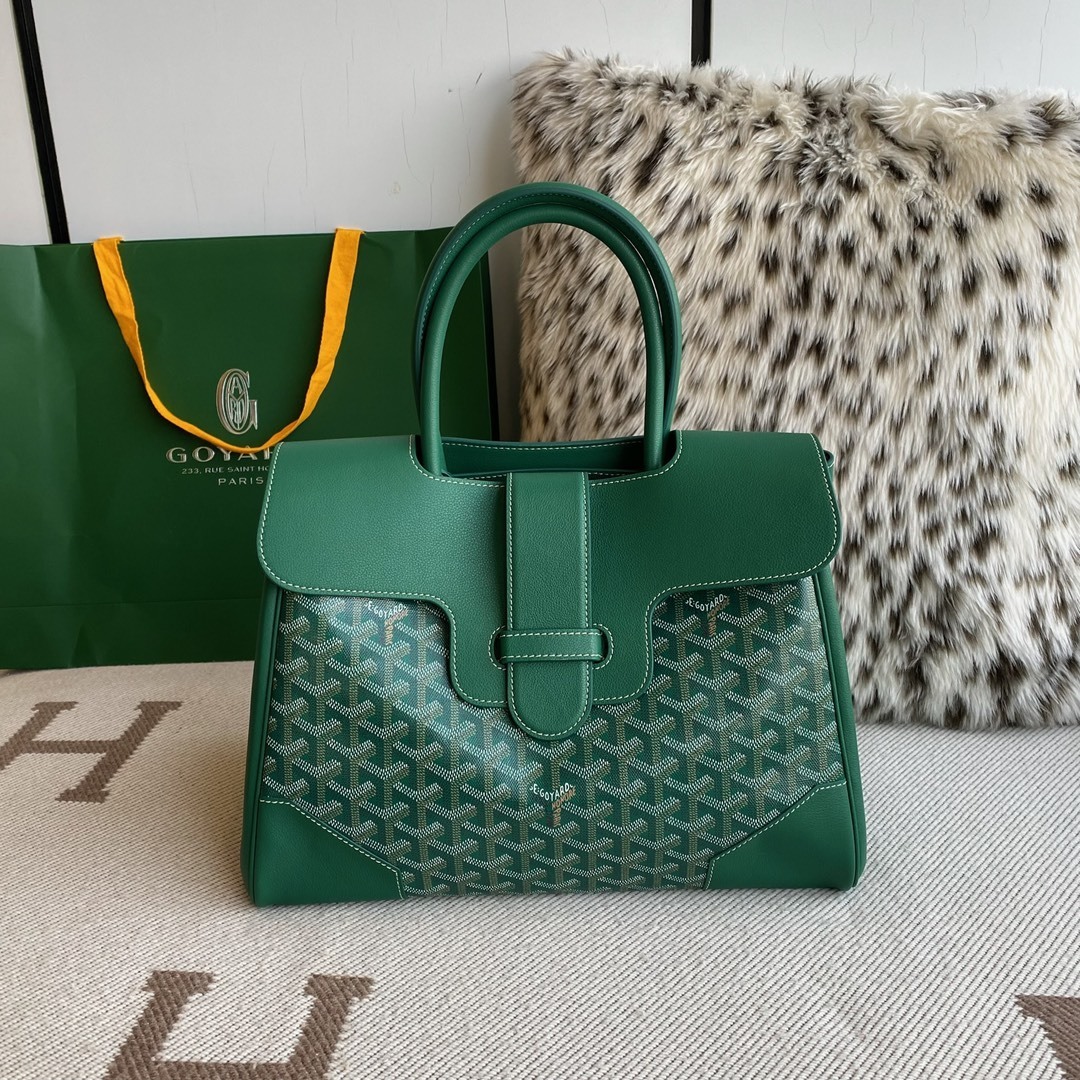 Goyard tote bag green 34*25*16CM