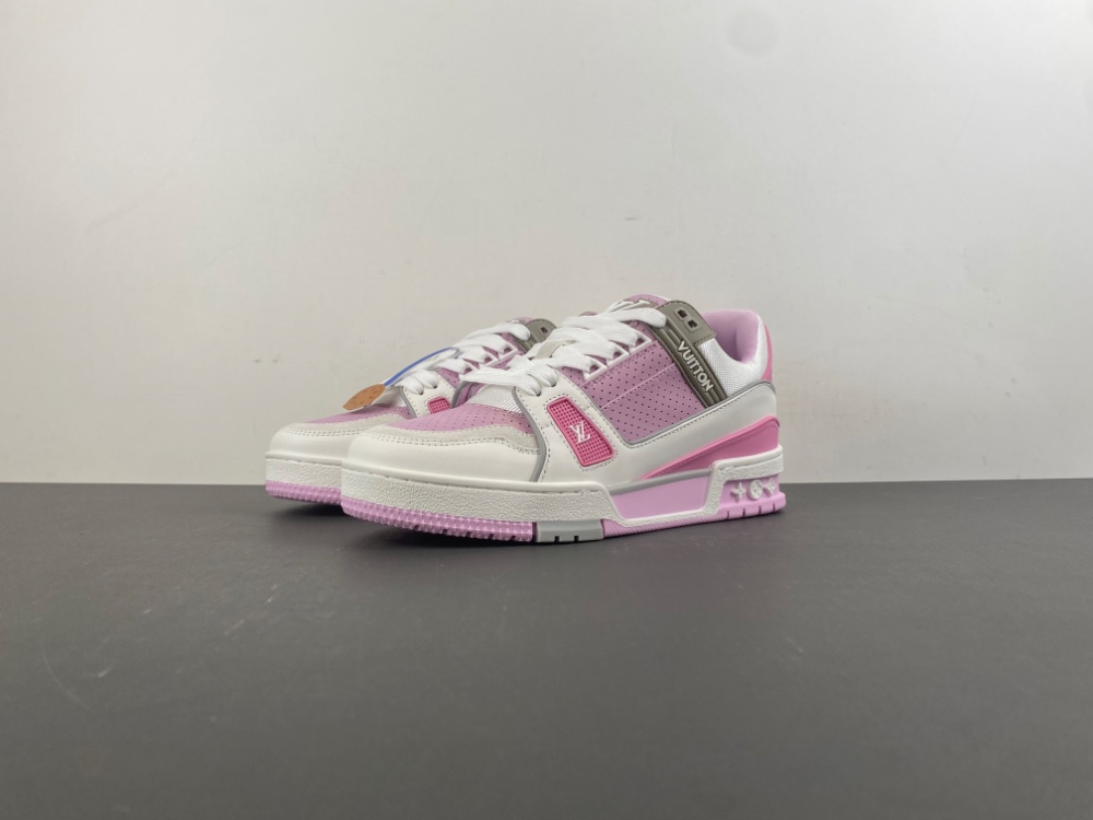 Louis Vuitton LV trainer pink and white