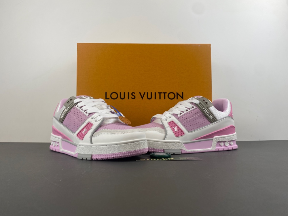 Louis Vuitton LV trainer pink and white