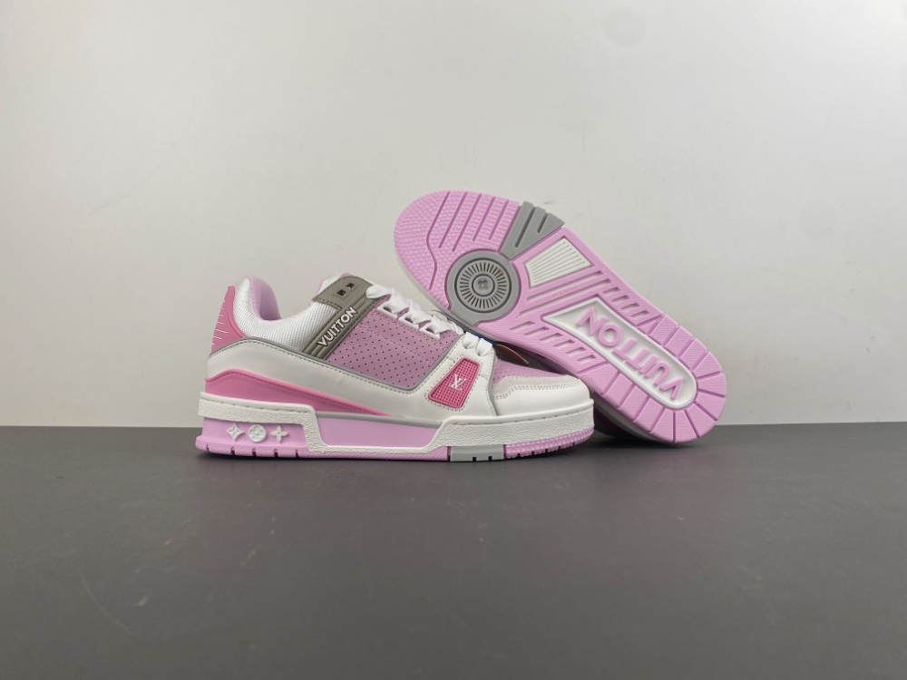Louis Vuitton LV trainer pink and white